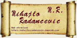 Mihajlo Radančević vizit kartica